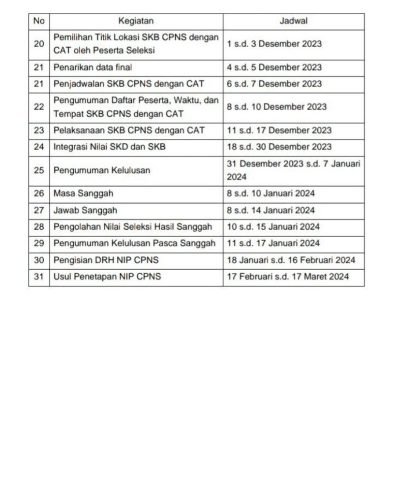 Pembukaan pendaftaran CPNS 2023 