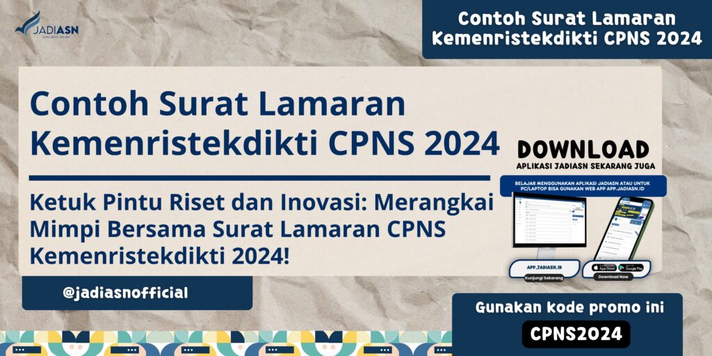 Contoh Surat Lamaran Kemenristekdikti CPNS 2024