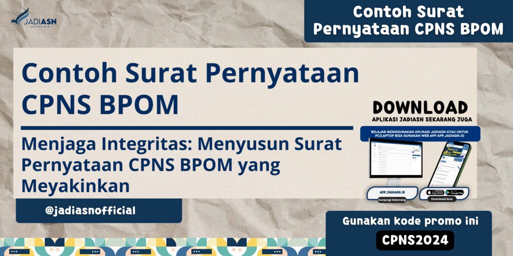 Contoh Surat Pernyataan CPNS BPOM