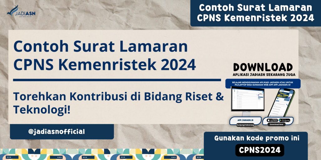 Contoh Surat Lamaran CPNS Kemenristek 2024