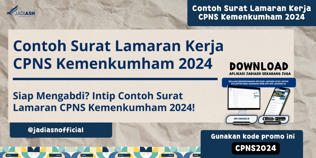 Contoh Surat Lamaran Kerja CPNS Kemenkumham 2024