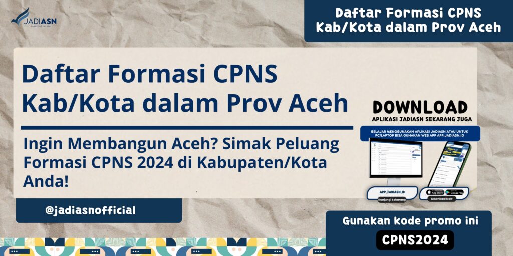 Daftar Formasi CPNS Kab/Kota dalam Prov Aceh