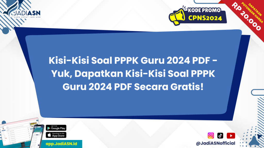 Kisi-Kisi Soal PPPK Guru 2024 PDF