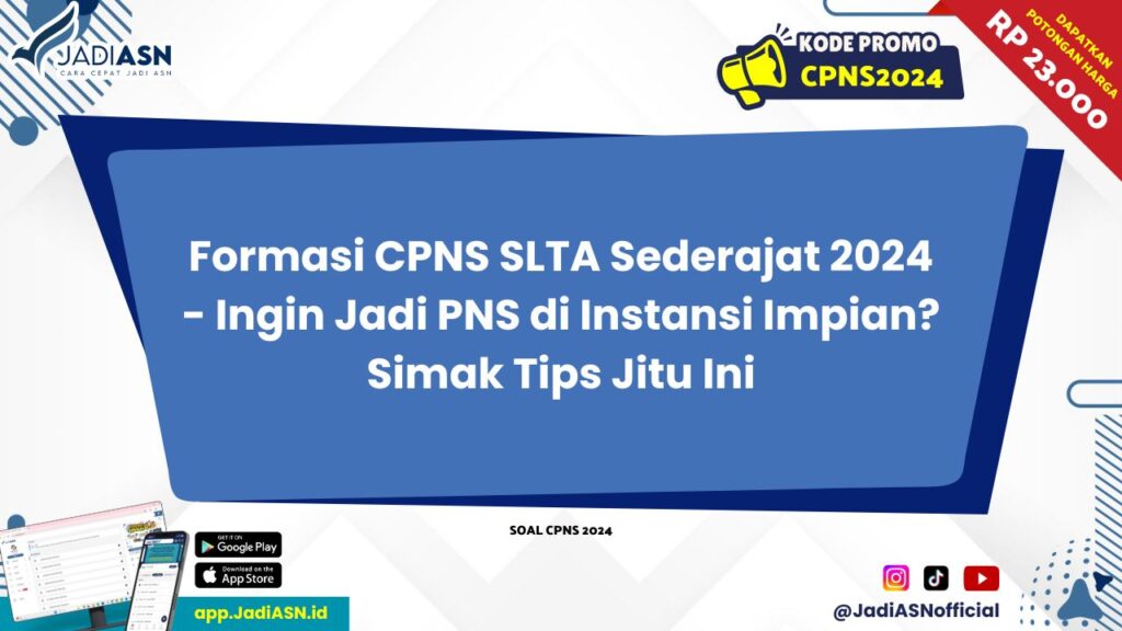 Formasi CPNS SLTA Sederajat 2024